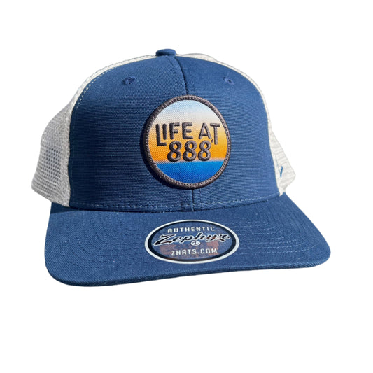 Snapback Canvas Hat (Muted Royal/Stone)