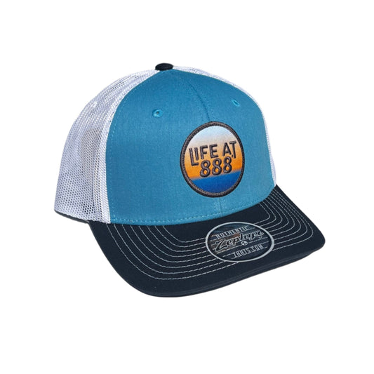 Snapback Cotton Twill Hat (Light Blue/Dark Blue/White)